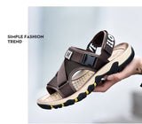 Summer Beach Sandals Men's Open Toe Outdoor Shoes Rubber Designer Non-slip Mart Lion   