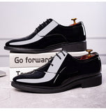 Men's Dress Shoes Luxury Oxford Leather Breathable Rubber Dress Office Wedding Flats Footwear Mart Lion   