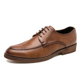 Brown Men's Dress Shoes Brands Pointed Leather Casual Oxford Footwear MartLion brown A588 39 CHINA