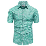 Summer Retro Flower Pattern Design Short Sleeve Men's Casual Shirts All-Match Multicolor Optional Shirt MartLion B08107 S 