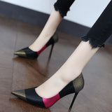 Spring High Heels Women Pumps Pointed Toe Office Lady Working Shoes French Style Female Footware Black Green Mart Lion   