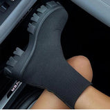  Women Boots Elastic Platform Breathable Spring Summer Heels Slip Elegant Heeled Shoes MartLion - Mart Lion