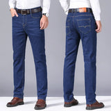 Stretch Autumn Winter Men's Jeans Men's Style Straight and Versatile Long Pants MartLion   