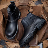 Men's Chelsea Boots Non-slip Leather Boots Casual Outdoors Ankle Shoes Adult Wear-resisting Autumn MartLion   
