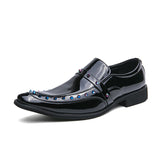 Men's Formal Shoes Luxury Brand Point Toe Chelsea Couples Glitter Leather Party Zapatos De Vestir MartLion black 5526 35 CHINA