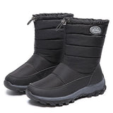 Women Boots Snow Casual Shoes Waterproof Keep Warm Boots Ladies Plush Flat Mujer Winter MartLion black 36 
