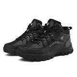 Men's Outdoor Boots Lace Up Waterproof Climbing Walking Shoes Non-slip Climbing Trekking Mountain Ankle Csual Sneakers Mart Lion Black 38 