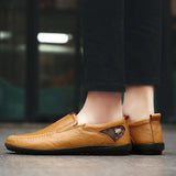 Men's Shoes Casual Luxury Genuine Leather Loafers Moccasins Slip Driving Black Brown MartLion   