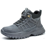 Safety Shoes Men's Work Boots Steel Toe Anti Scald Welding Anti Smashing Anti Piercing Work Sneakers MartLion GRAY 38 