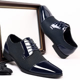 Men's Dress Shoes Breathable Casual Formal Wedding Party Dress Flats Lace Up Loafers Casual Mart Lion   