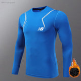 Men's Fitness Thermal Underwear Skin Layer Fleece Compression Gym Sweat Track Field Tights Running suit Sportswear kids MartLion T-shirt 5 26 