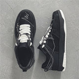 Men's Casual Sneakers Skateboard Flats Shoes Punk Metal Chains Tennis Running Sport Basketball Trainers Walking Mart Lion   