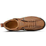 Hand-stitched Leather Shoes Men's Outdoor Light Non-slip Walking Casual Slip-On Driving Loafers MartLion   