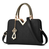 Summer Handbag Women Multi-Pocket Zipper Shoulder Bag PU Leather Female Crossody Bag Purse Mart Lion black  NB97 28.5x12x20cm 