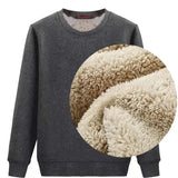 Winter Thermal Underwear Men's Casual Fleece Sweatshirts Wool Liner Sweater Keep Warm Underwear Pullover Tops MartLion   