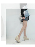 Women Espadrilles Wedge Shoes Spring Autumn Pointed Toe Thick Heel Thick Bottom Straw Mary Jane Heels MartLion   