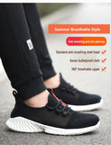 summer work shoes with protection breathable Lightweight safety with iron toe anti-stab anti-slip working summer MartLion - Mart Lion