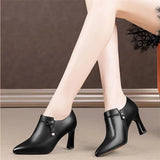 Women Sweet Side Zipper Short Ankle Boots Lady Design Brown Black Boot MartLion b 35 