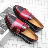 Men's formal shoes Split leather dress Slip loafers Elegant Social Mart Lion   