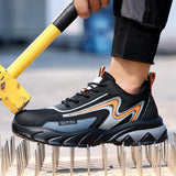 safety shoes men's anti puncture work with a steel toe anti smash work sneakers anti slip MartLion   