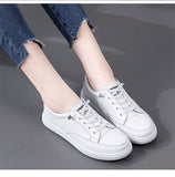 Genuine Leather Women Casual Sneakers Spring Summer Skate Shoes Ladies Little White Vulcanized MartLion   