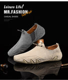 Men's Sneakers Casual Slip On Loafers Outdoor Light Flats Autumn Genuine Leather Shoes Solid Color Mart Lion   