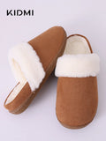 Women's Cotton Slippers Winter Warm Fur Home Slippers Indoor House Shoes Outdoor Antiskid Rubber Sole Plush Slipper MartLion   