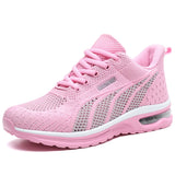 Running Shoes Women's Breathable Sneakers Summer Lightweight Mesh Cushion Women's Sneakers Lace up Training Shoes MartLion Pink 35 