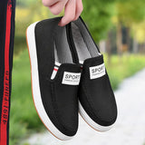 Men's Shoes Casual Canvas Spring Summer Slip-on Sneakers Soft Flats Breathable Light Black Footwear MartLion Black 39 