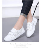 Summer White Women Shoes Moccasins for Genuine Leather Flats Hollowed Breathable Loafers Soft Casual Flat MartLion   