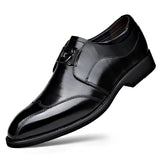Men's Dress Shoes Patent Leather Brogue Formal Wedding Party Office Oxfords Moccasins MartLion black 38 