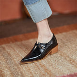 Spring Women Shoes Pumps Pointed Toe Chunky Heel All-match Casual Shoes Retro Med Heel MartLion   