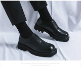 Leather Shoes Men's Shoes Korean Style Casual Thick Soled Leather Non-slip Wedding Loafers MartLion   