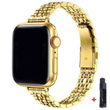 Stainless Steel Strap For Apple Watch Ultra 2 Band 49mm 42mm 44mm Metal Bracelet iWatch Series 9 8 7 6 SE 5 4 3 Women 45mm 41mm MartLion Gold-Tool 38 40 41mm CHINA