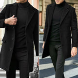 Winter Man Wool Jackets Lapel Coat Casual Clothing Trench Single-Breasted Thickness Men's England Style MartLion   