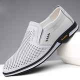 Men's Black Leather Casual Shoes Sneaker Slip-on Loafers Soft Bottom Non-slip Dad Driving Mart Lion   