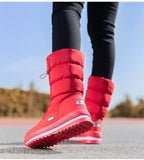 Winter thick women's snow boots Warm Plush Mid-calf Boots Non slip Waterproof Platform Snow Boot Casual Female White shoes MartLion