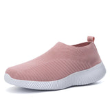 Women Flats Shoes Breathable Mesh Summer Sneakers Women Slip on Soft Ladies Casual Ballet Sock MartLion Pink 35 