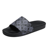 Summer Beach Outdoor Men's Slides Slippers Platform Mules Shoes Flats Sandals Indoor Household Flip Flop MartLion 6003-1 Black Blue 45 