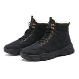 Winter Men's Plush Soft Snow Boots Plus Velvet Warm Outdoor Sneaker Waterproof Cold Non-slip Casual Shoes MartLion black fur 39 