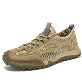Golden Sapling Men's Casual Sport Shoes Breathable Outdoor Loafers Flats Classics Mountain Trekking Footwear MartLion Khaki 38 