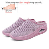 Summer Anti-Slip Flat Platform Casual Breathable Mesh  On Women Shoes Half Slippers Air Cushion Flats Ladies Mart Lion Pink 34 