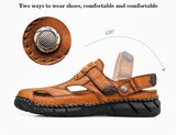 Classic Men's Sandals Summer Soft Leather Beach Outdoor Casual Lightweight Shoes Mart Lion   