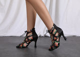 Hollow Out Latin Dance Shoes Heels Ballroom Ladies Dancing Wedding Tango Sandals Indoor Modern MartLion   