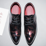 Men's Dress Shoes Mirror Wedding Print Formal Social Party Footwear Mart Lion   
