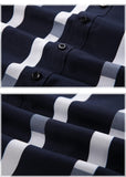 Men Long Sleeve Stripe Shirts  Korean Clothing Streetwear Lapel Male Business Casual Cotton Social Tops MartLion   