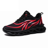 Red Shoes Men's Casual Sneakers Mesh Breathable Running Trainers Sports Lightweight Vulcanize MartLion black red 42 