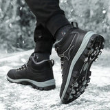 Men's Sneakers Snow Boots Keep Warm Casual Shoes Outdoor Walking Slip Hiking Boots Footwear MartLion   