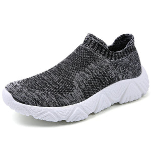 Men's Casual Running Shoes Trainers Sneakers Slip on Athletic Sport Walking Plaid Printed Lightweight Gym Tennis MartLion Grey 39 