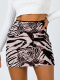 Women Floral Printed Mesh Summer Skirt Bodycon Polyester Mini Short Elastic Waist Casual MartLion   